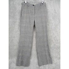 Talbots Pants Womens 8 Wool Blend Plaid Houndstooth Preppy Trouser Academia Zip