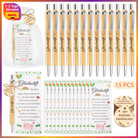 GlüCksstift Set 15Er Holz Kugelschreiber Abschiedsgeschenk FüR Kollegen Lehrer