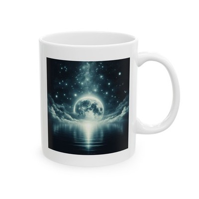 Celestial Moon and Stars Coffee Mug Ocean Starry Night Sky Coffee Cup 11oz #C183