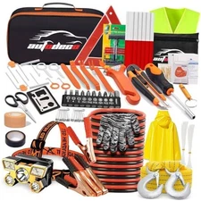  126pcs Roadside Emergency Car Kit - Auto Safety Kit Vehicle Outdoor 