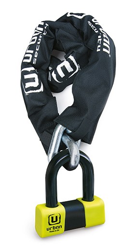 Serrure SRA mini U ø18 chaîne ø15 1000mm antivol moto scooter universel
