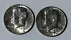 Lot of Two (2) Beautiful 90% Silver Kennedy Half Dollars - 1964 P - BU/AU