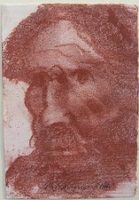 Pietro Annigoni (Milano 1910 - Firenze 1988) Volto virile sanguigna cm 15x10