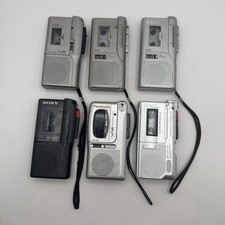 Lot Of 6 Sony/Panasonic Microcassette Recorde...
