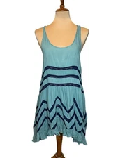 Free People Intimately Turquoise Lace Voile Dress S