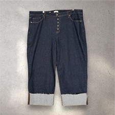 Ava  Viv High-Rise Straight Hip  Thigh Jeans Women's 24 Plus Blue Dark Casual