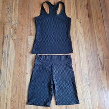 Black Tank Top and Shorts Set Size L/Xl Women's 2 Piece Outfit Set Summer Casual