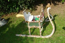 K&ouml;niglicher Kinder Prunkschlitten Schleppe Pony - Pferdeschlitten um 1800 Winter