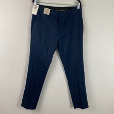 Kenneth Cole Reaction Skinny Fit Dress Pants Size 32x30 Navy Blue