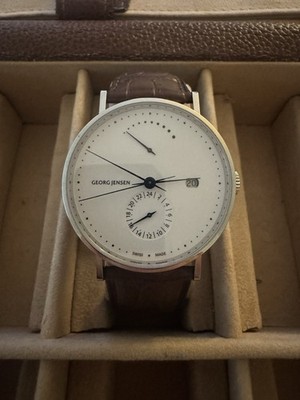 Georg Jensen Koppel Dual Time / GMT   Swiss Made Herren Armband Uhr Automatik