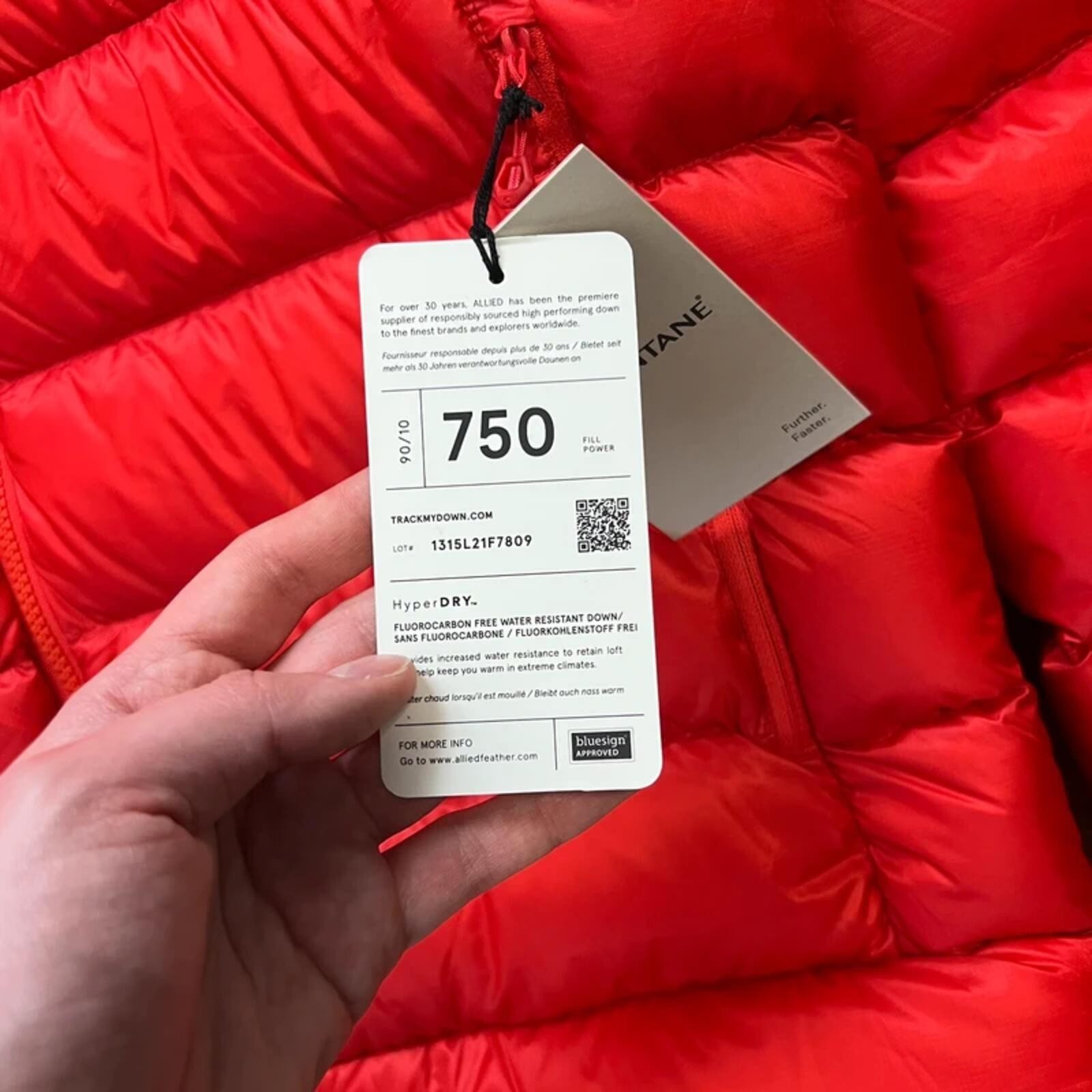Montane Red Pertex Quantum Anti-Freeze XT Hyperdry Hooded Puffer Jacket image 8