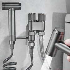 Tool Triangle Valve Toilet Bidet Sprayer G1/2 Metal Handle Toilet 1 In Two