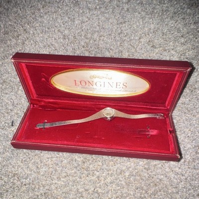 Longines Women's Silver Oval Wristwatch 14K Gold electroplated Original Box
