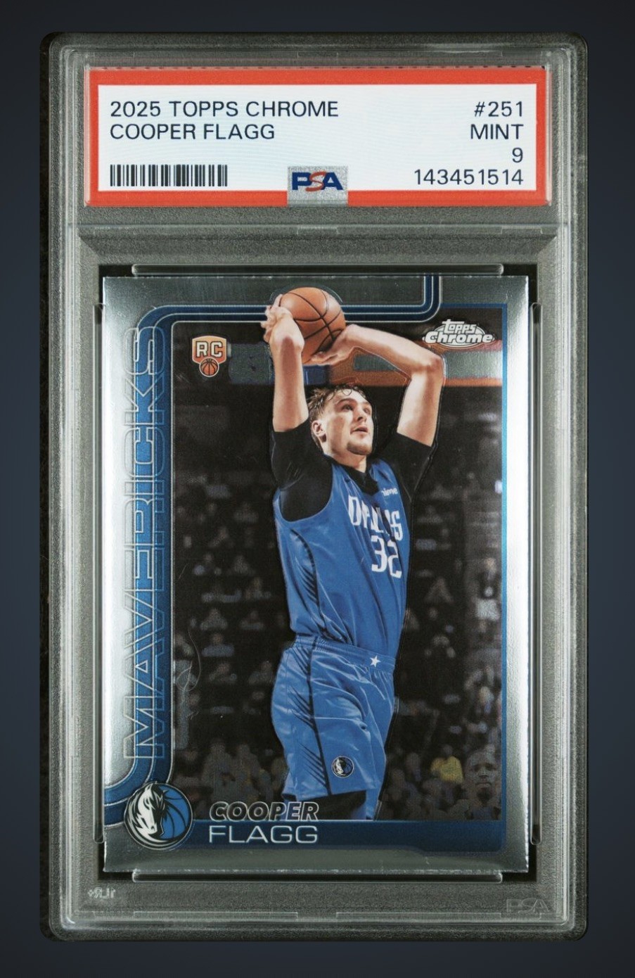 2025 Topps Chrome Cooper Flagg #251 RC Rookie PSA 9 Mint