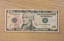 2017-A ALEXANDER HAMILTON TEN DOLLAR BILL $10 STAR NOTE  05639495*