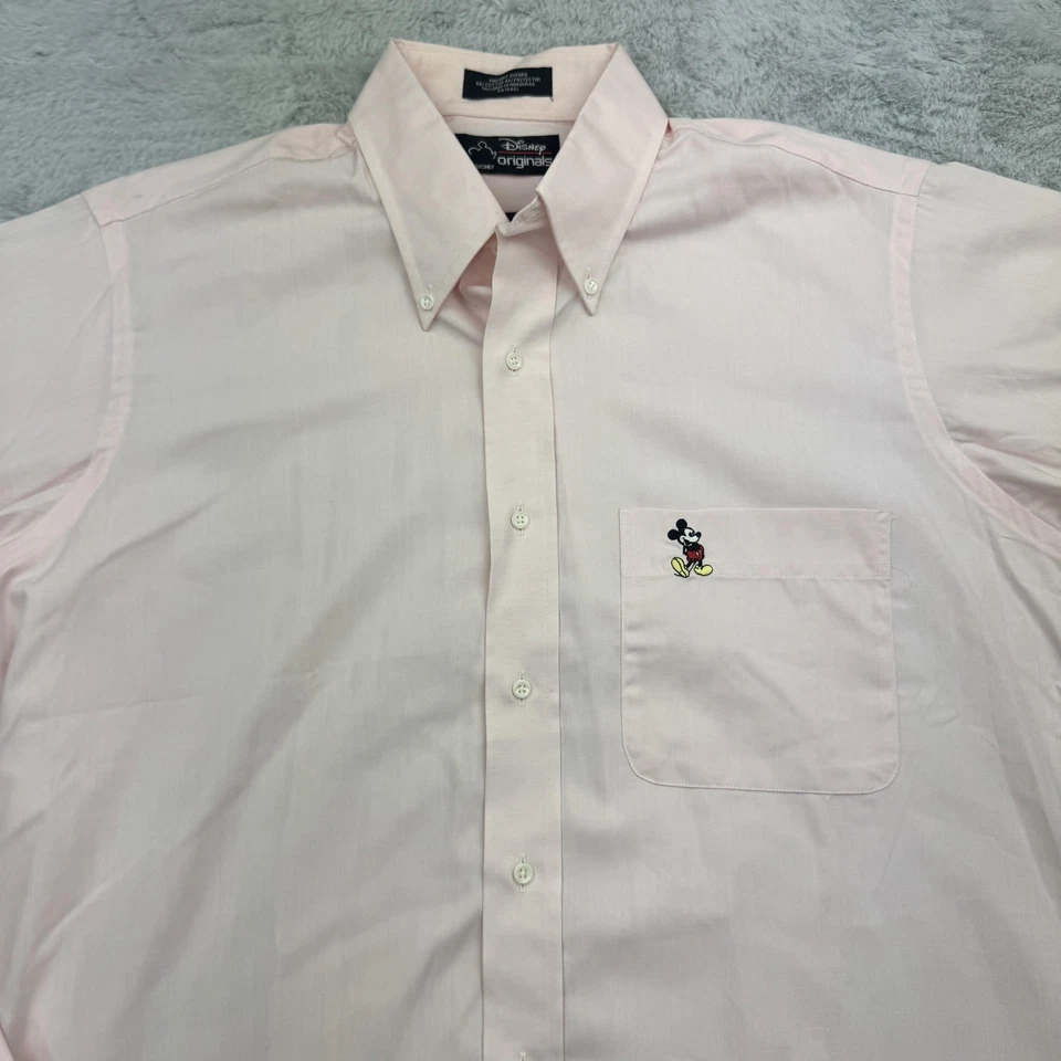 Camisa Disney Originales Para Hombres XL Abotonada Mickey Mouse Oxford Manga Larga De Colección Foto 2 de 4