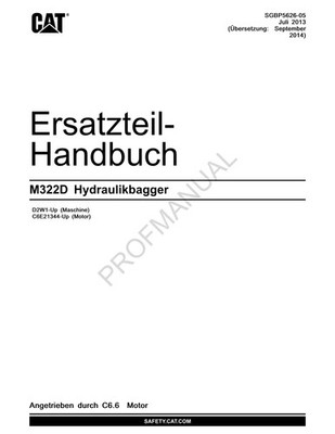Caterpillar M322D Hydraulikbagger Ersatzteilhandbuch Ersatzteilkatalog