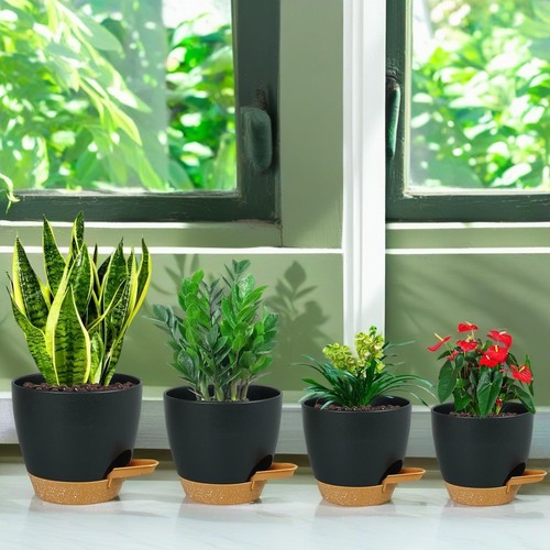 Flower Pots 10/9/8/7.5 Inch Self-Watering Flower Pots, Set of 4 Plastic Flowe... - Picture 7 of 7