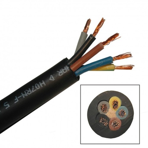Rubber cable H07RN-F 5x2.5 sq mm, 5G 2.5 mm² rubber cable
