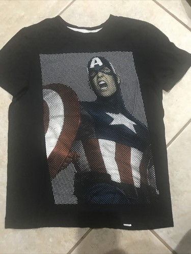 Boys Old Navy Collectibles Black Captain America Tee Shirt-Medium- Cute!