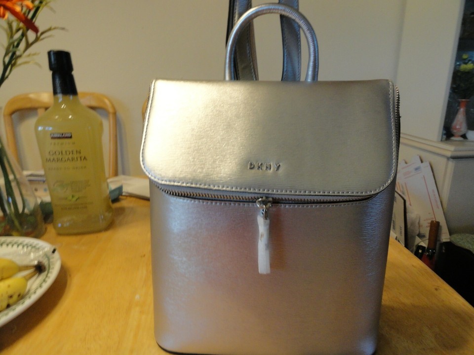 NWT DKNY BRYANT PARK TZ BACKPACK SILVER COLOR TOP ZIP eBay