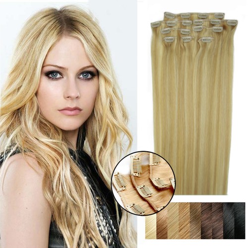 Extensiones de cabello con clip cabello humano real clip de doble trama en cabello Remy completamente grueso - Imagen 96 de 99