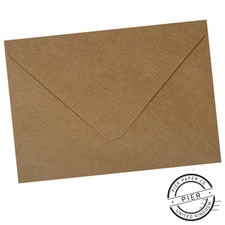 1000 x C5 Envelopes Vintage Brown Ribbed Kraft 100gsm 162 x 229mm Pier Paper Co.
