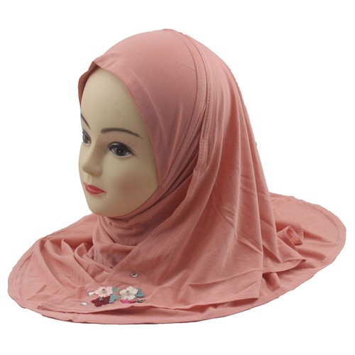 Pañuelo para la cabeza 3-7 años niños niñas hiyab envoltura musulmana islámica cubierta completa turbante bufanda árabe - Imagen 23 de 42