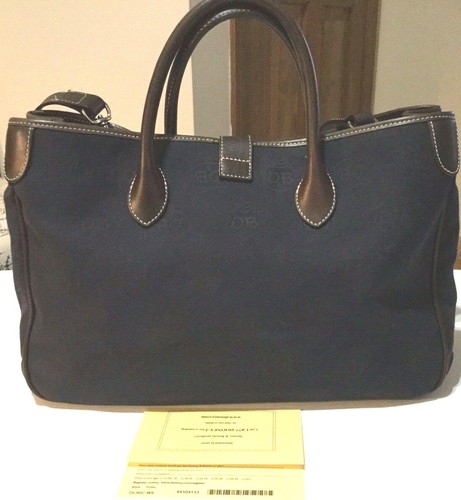 Dooney & Bourke Limited Edition Donegal Crest & Leather Tote, Navy Blue - Picture 2 of 4