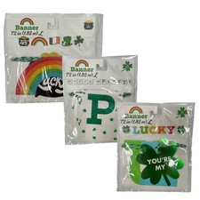 Lot of 3 St Patrick's Day Banner 72 in Lucky Shamrock Rainbow Irish Decoration