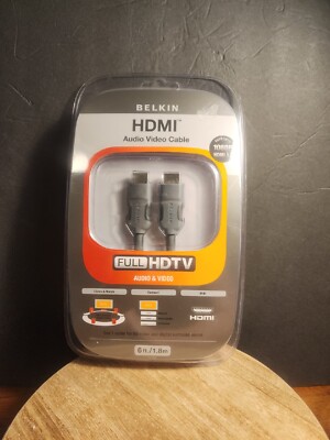 Belkin HDMI A/V AV Cable Supports 1080P 1.3, 6FT full HDTV New Audio Video NIP