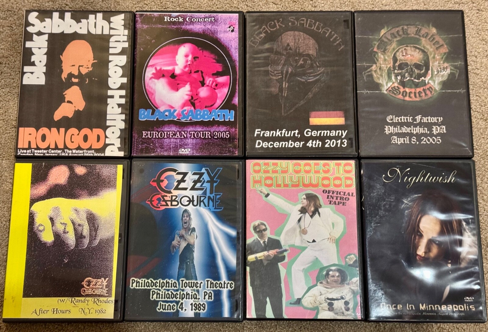 BLACK SABBATH OZZY OSBOURNE NIGHTWISH LOT OF 8 DVDs