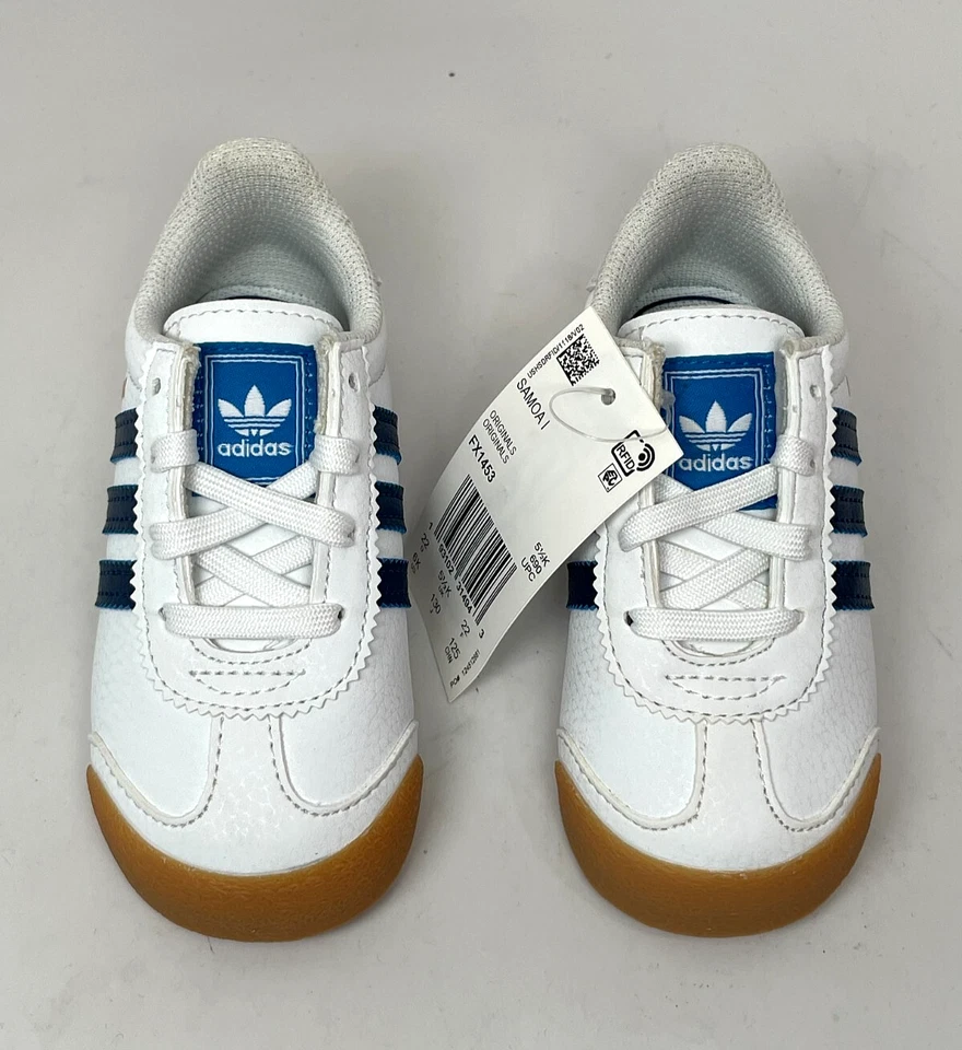 Novo Sapato Infantil Baby Adidas Originals Samoa (FX1453) Preto/Tec Indigo-Goma - Imagem 4 de 4