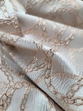BEIGE Brocade Rose Gold Chain Upholstery Drapery Fabric Sold By The Yard