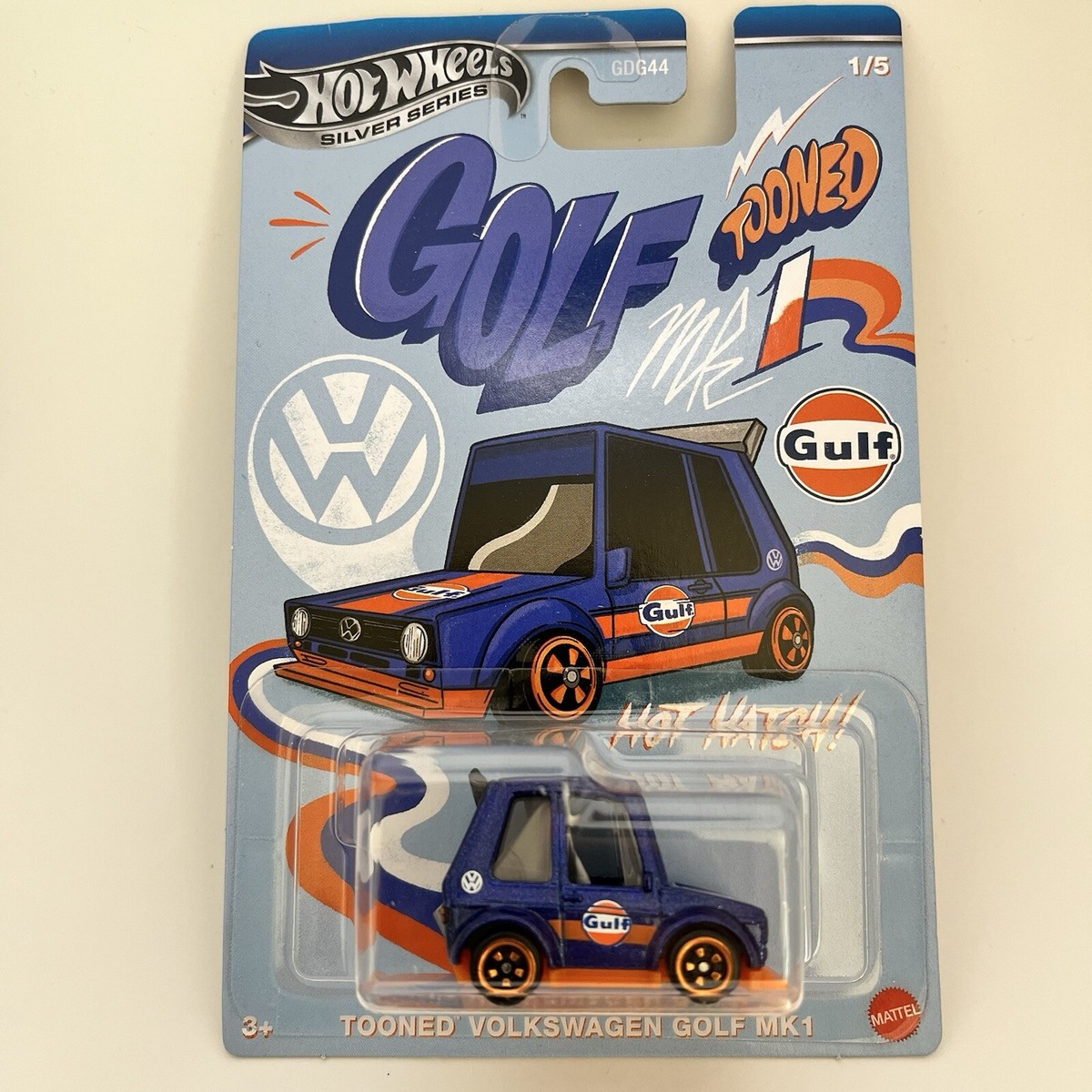 2025 Hot Wheels Silver Series Gulf Tooned ' Tooned Volkswagen Golf