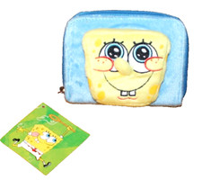 NEW IN BAG 2003 3D SPONGEBOB SQUAREPANTS BLUE COIN PLUSH WALLET