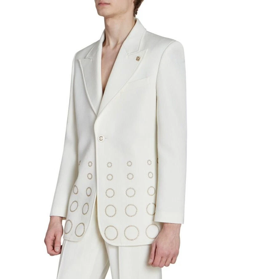 $2,995 Chaqueta Degradada Casablanca Off White The Peace Collection Mezcla Seda Nueva con Etiquetas Foto 4 de 4