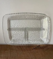 Antique Gerri Hoosier Textured Glass Divided Plates