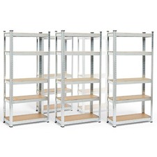 5-Tier Garage Shelving Units VonHaus Pack of 5 - 1.5m Racking, 175kg Per Shelf
