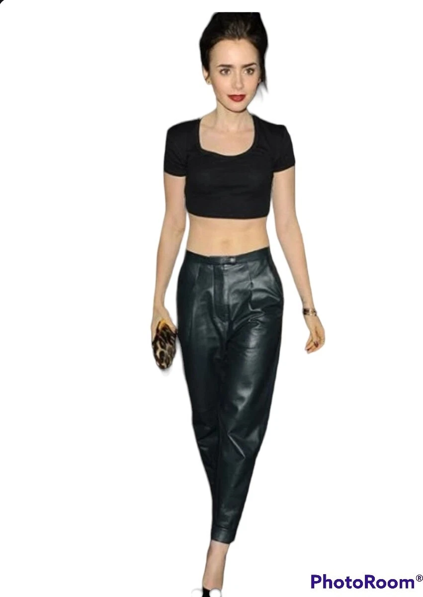 Womens leather pants size 14 deals