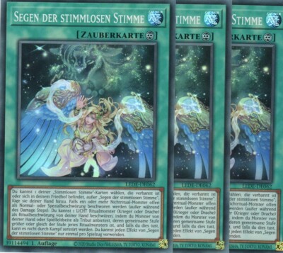 yugioh 3x Segen der stimmlosen Stimme LEDE-DE62 SUPER 1AUFLAGE DEUTSCH