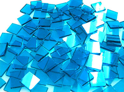 VIBRANT TURQUOISE BLUE 110 Mosaic Tiles 1/2'' or 4x7''  Stained Glass Sheet  