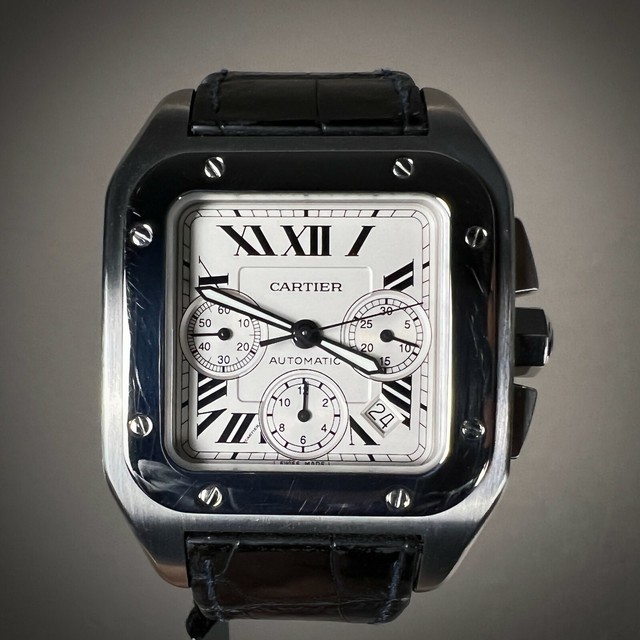 Cartier Santos 100 XL Chronograph Steel Mens 41mm Automatic Watch 2740 |  Jewels in Time