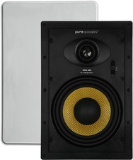 Pair Pure Acoustics Nrx-485 8" 2-way In-wall Speakers W/magnetic Grill White