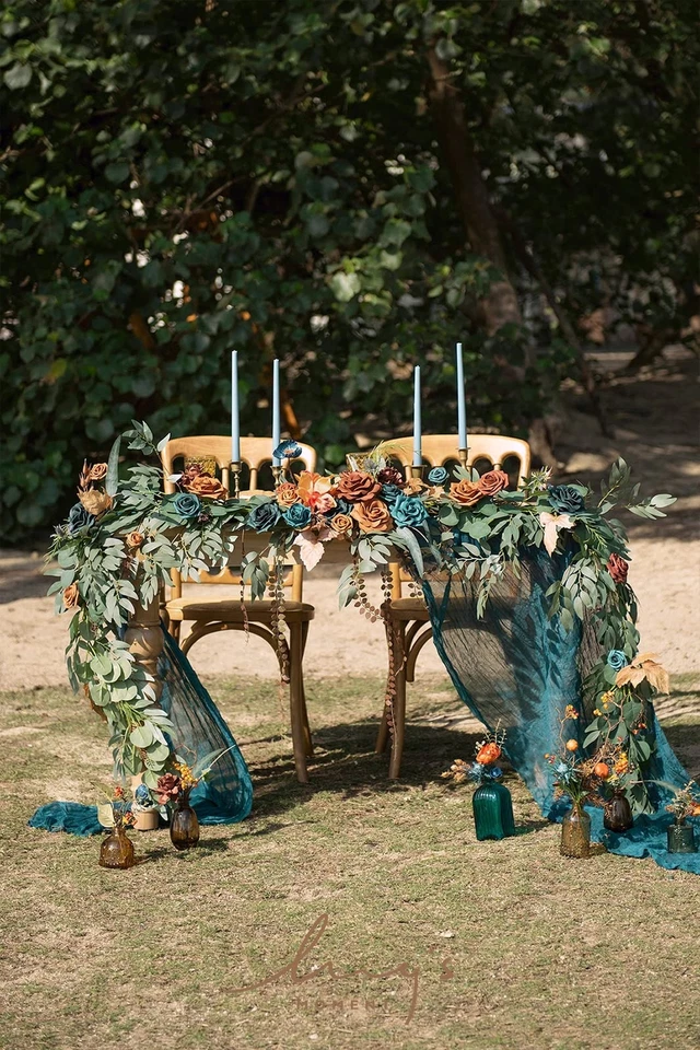 Guirnalda de flores Ling's Moment 9 pies para decoración de telón de fondo - arco de boda de otoño... Foto 4 de 4