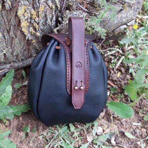 Cintura medievale ecopelle marsupio coulisse vintage marsupio borsa dadi costume - Foto 4 di 28