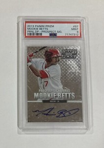 2013 Prizm Draft Picks #97 Mookie Betts Prospect Signatures Rookie Auto PSA 9