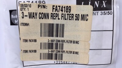 Linx FA74189 Replacement Filter Kit 3-Way 50 Micron FA 74189 | eBay