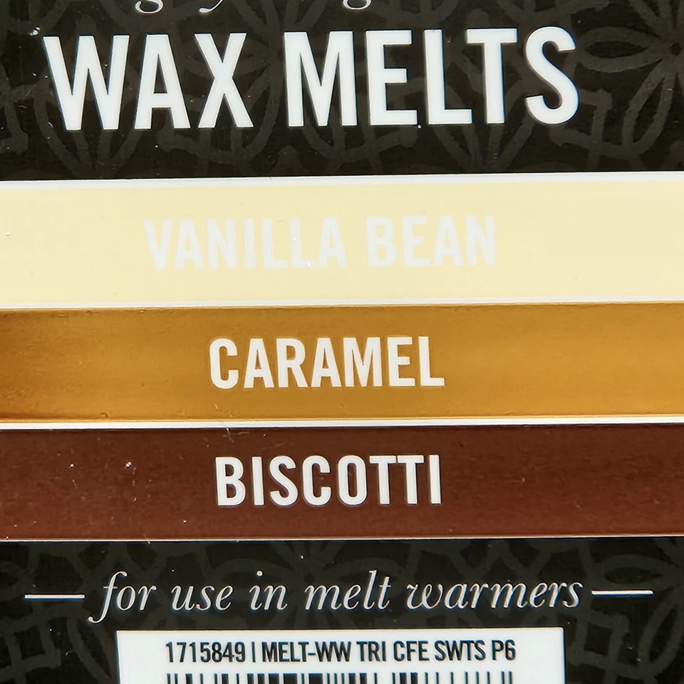 WoodWick Trilogy Vainilla Caramelo Biscotti Cera Perfumada Altamente Fragancia Fusión Foto 2 de 4