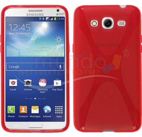 Cover IN Gel TPU x-Line Rossa + Proteggi per Samsung Galaxy Core 2 G355H Case